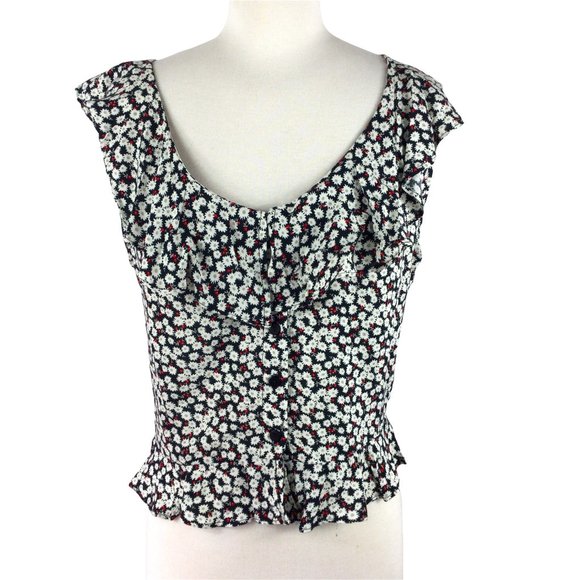 Nordstrom Tops - Nordstrom's Good Luck Gem Floral Ruffled Top, Med